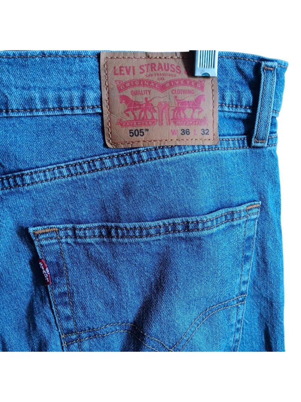 Sweet Fade Distress 36x32 Levis 505 Jeans Mens Regular Fit Blue Denim Jeans